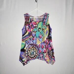 Pretty Woman Asymmetric Tank Top Women 1X Artsy Fairy Quirky Retro 90s Y2K